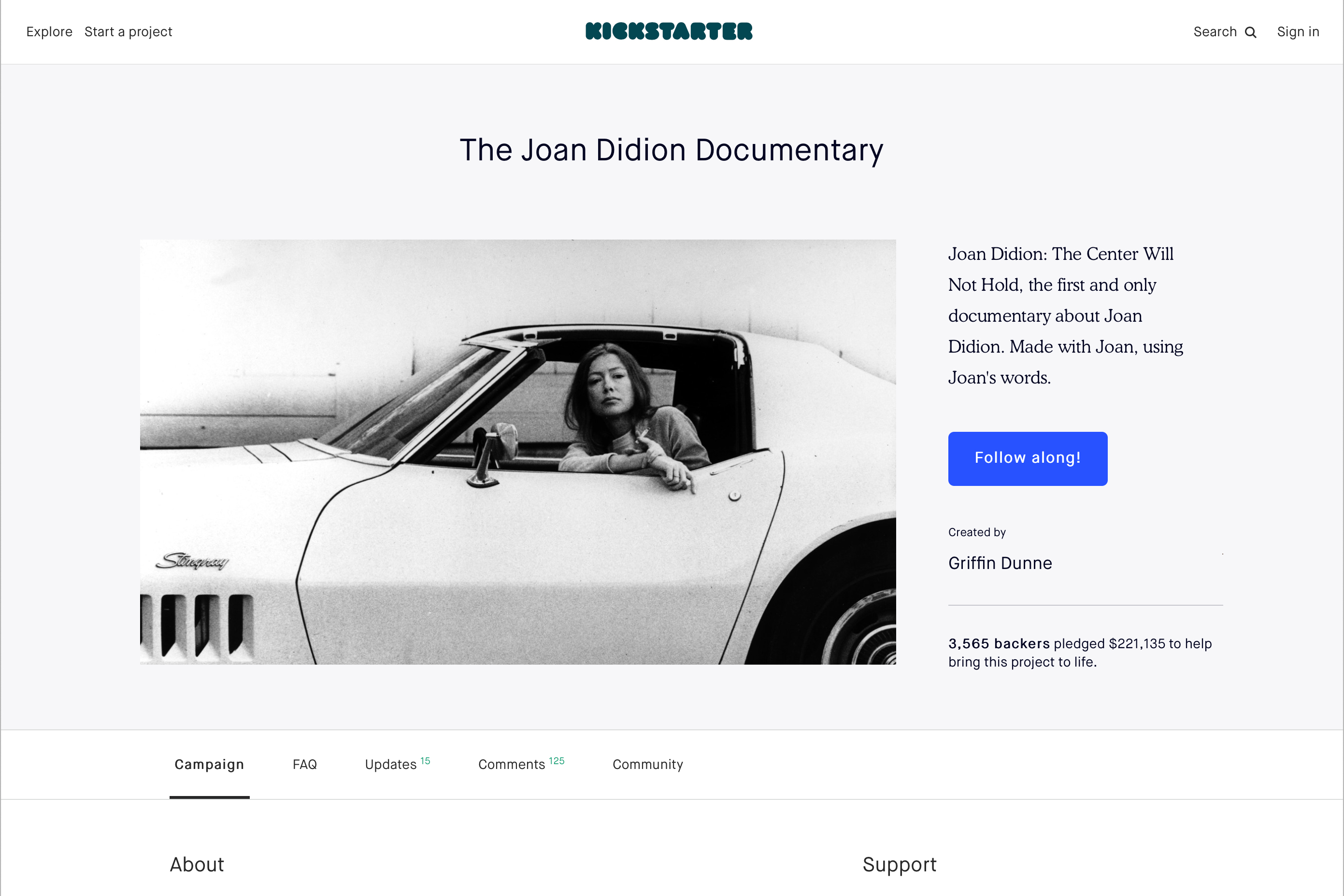 Kickstarter Web Page