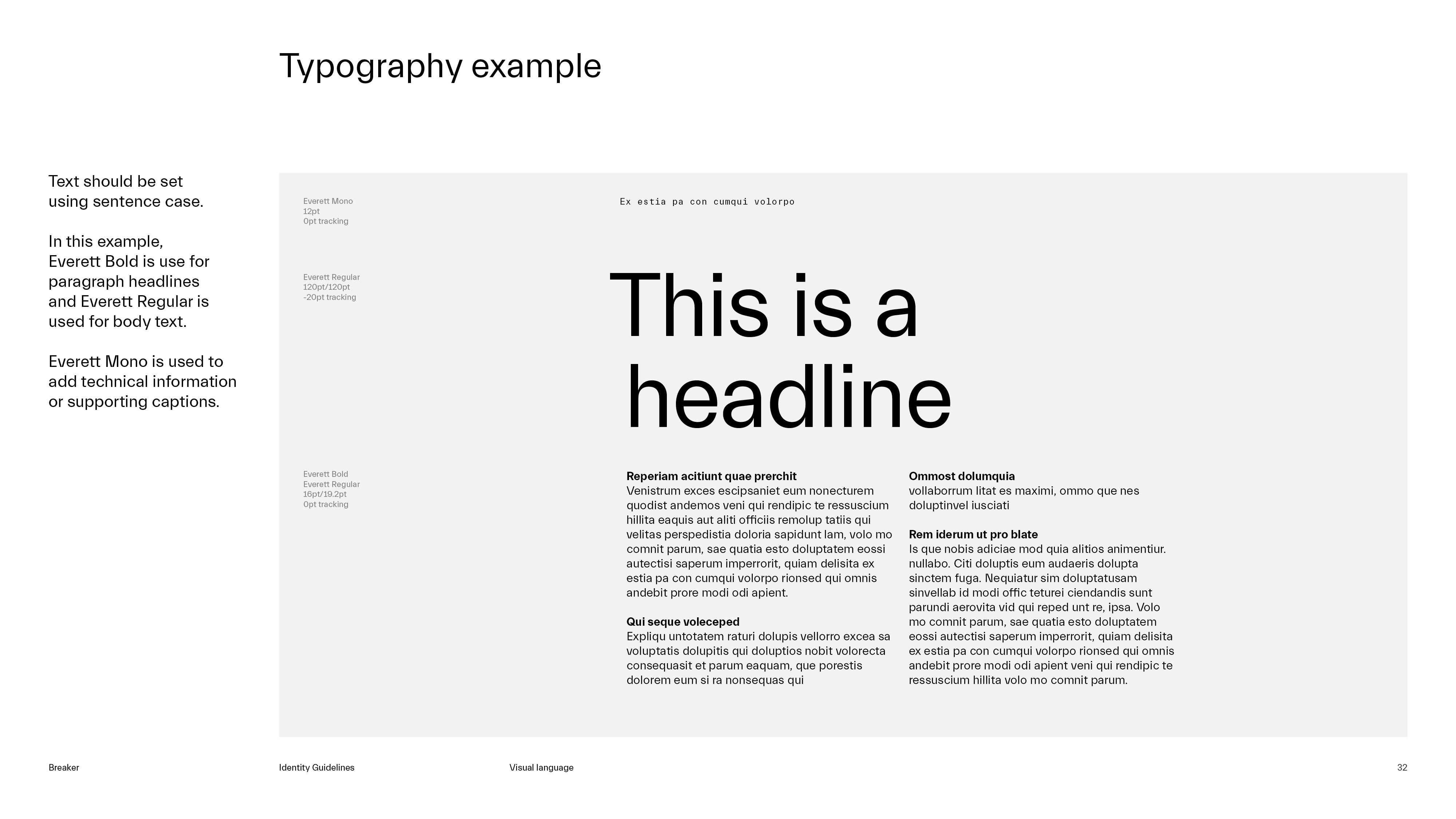 Breaker Guidelines Typography